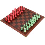【 Retro Time 】 Crack Texture Chess Set, Leather Chess Board, Available in Three Colors