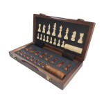 2-in-1 Solid Wood Magnetic Chess Checkers Set