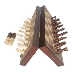 2-in-1 Solid Wood Magnetic Chess Checkers Set