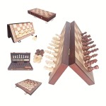 2-in-1 Solid Wood Magnetic Chess Checkers Set