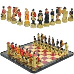 [Napoleonic Wars Theme]3D Figurine Chess Set with Retro Military Style - Collector's Edition Chess Pieces & Desktop Decor