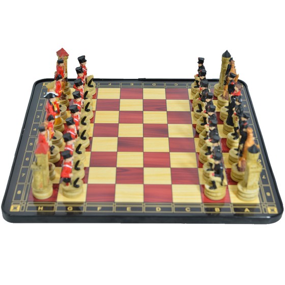 [Napoleonic Wars Theme]3D Figurine Chess Set with Retro Military Style - Collector's Edition Chess Pieces & Desktop Decor