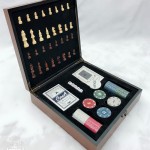 【 Multi functional board game set 】 Chess+Poker+Chip Dice Portable Storage Chess Box Party Entertainment Artifact