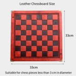 【 Retro Time 】 Crack Texture Chess Set, Leather Chess Board, Available in Three Colors