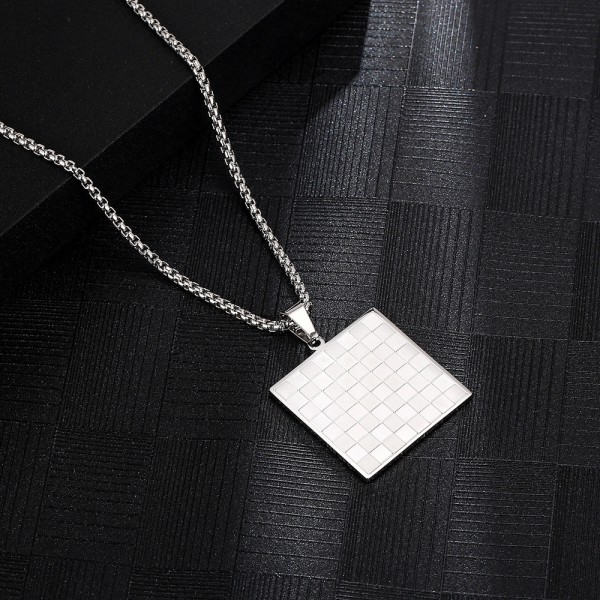 Chess board necklace, silver versatile