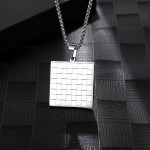 Chess board necklace, silver versatile