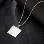 Chess board necklace, silver versatile