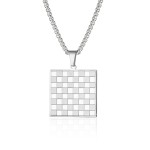 Chess board necklace, silver versatile