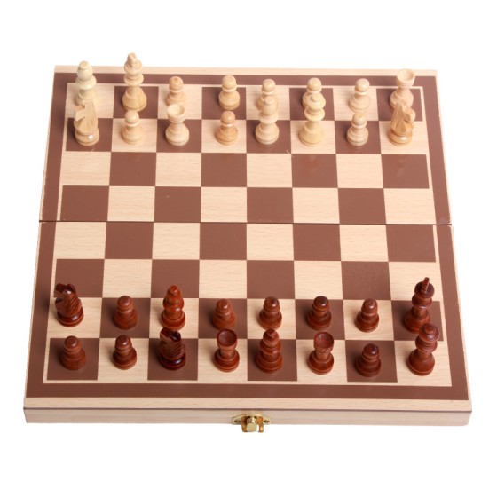 Kids Foldable Chess Set - Wooden Travel Chess Board