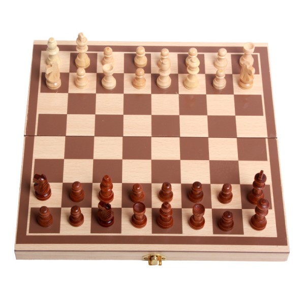 Kids Foldable Chess Set - Wooden Travel Chess Board