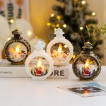 Vintage Christmas LED Lantern - Retro Light-Up Ornament for Home Party Decor, Tabletop Night Light & Holiday Gift (Round Design)