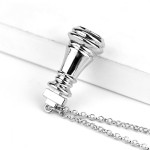 Alloy Silver Chess Necklace - Durable Game-Inspired Minimalist Jewelry for Men & Women