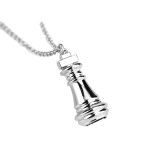 Alloy Silver Chess Necklace - Durable Game-Inspired Minimalist Jewelry for Men & Women