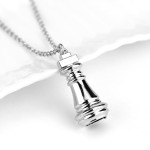 Alloy Silver Chess Necklace - Durable Game-Inspired Minimalist Jewelry for Men & Women